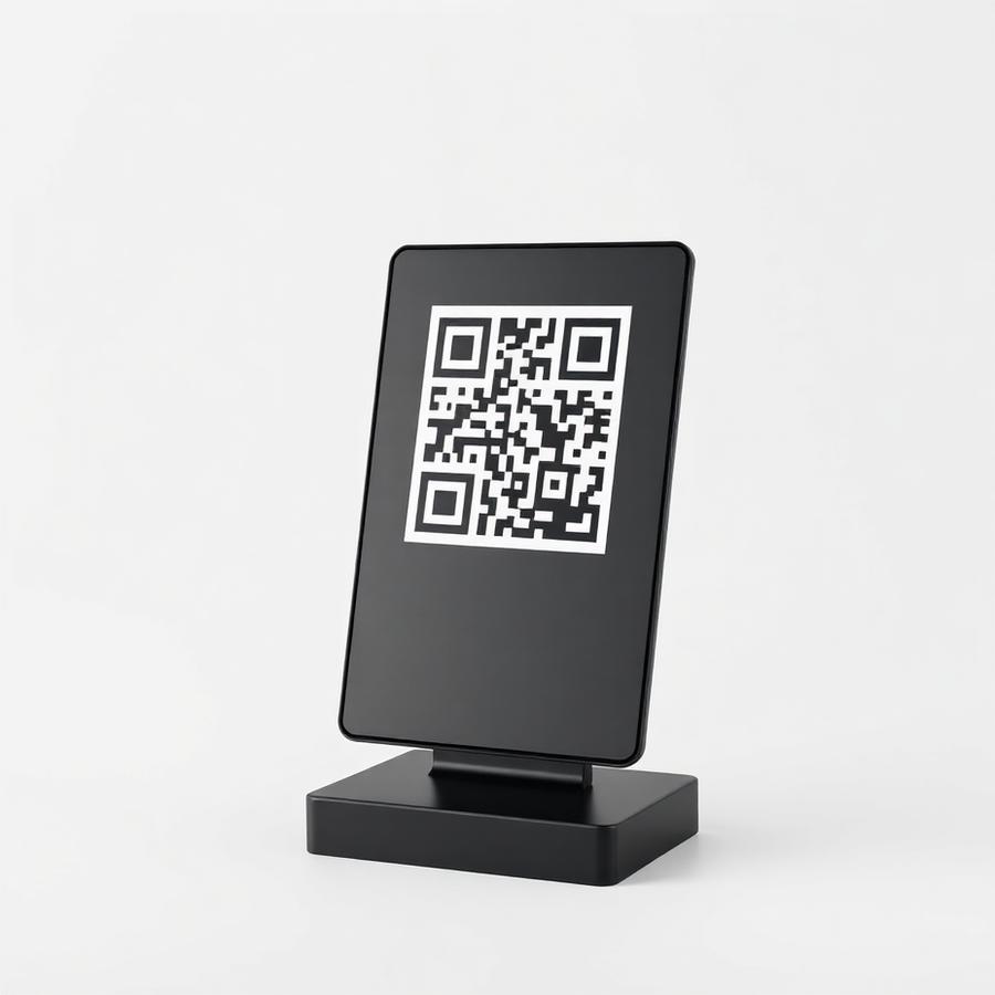 QR Code Display Stand — custom manufactured by Infinite Creations